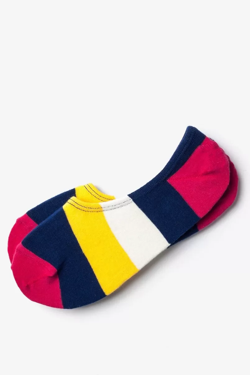 Ties Burbank Color Block No-Show Sock Red Fashion