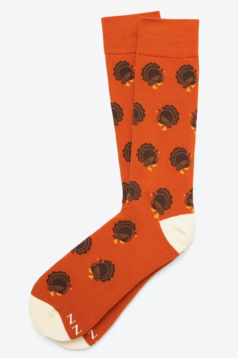 Ties Gobble Gobble Turkey Burnt Orange Sock Best